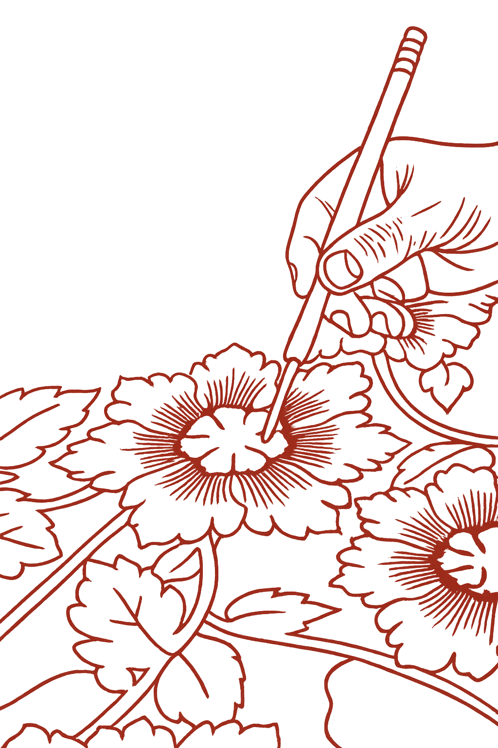 Artisans painting with kalam